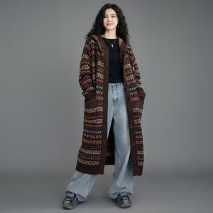 Classic Fair Isle Long Hooded Coat