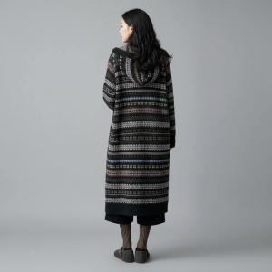 Classic Fair Isle Long Hooded Coat