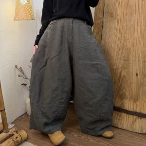 Old Money Plain Linen Wide Leg Pants