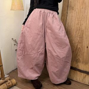 Lazy Day Plain Corduroy Wide Leg Pants