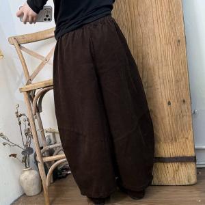 Lazy Day Plain Corduroy Wide Leg Pants