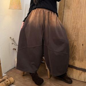 Color Gradient Cototn Wide Leg Sweat Pants