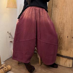 Color Gradient Cototn Wide Leg Sweat Pants