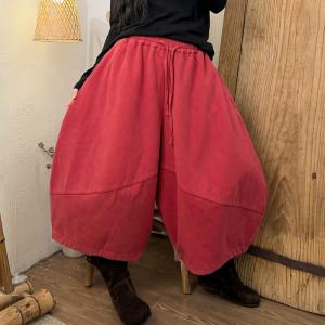 Corduroy Plain Midi-Valf Cocoon Pants