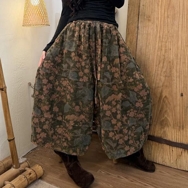 Casual 100% Cotton Printed Dark Green Khaki comfy rustic cottagecore baggy lazy day slouchy 