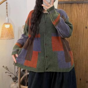 Color Blocks Long Sleeves Knit Sweater