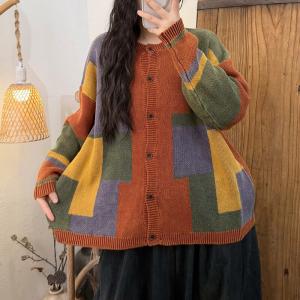 Color Blocks Long Sleeves Knit Sweater