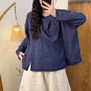 Unique Design Knittng Cotton Casual T-shirt