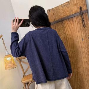 Unique Design Knittng Cotton Casual T-shirt
