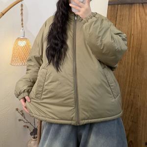 Front Zip Winter Cotton Padded Coat