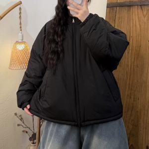 Front Zip Winter Cotton Padded Coat