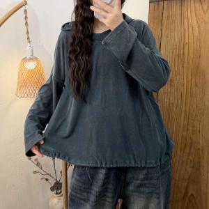 Causal Long Sleeves Plain Velet Hoodie