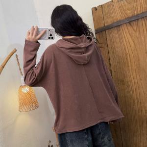 Causal Long Sleeves Plain Velet Hoodie