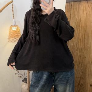 Causal Long Sleeves Plain Velet Hoodie
