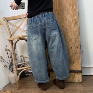 Stone Wash High Rise Curved Jeans