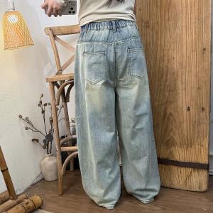 High Rise Classic Fleeced Straight Leg Jeans