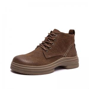Chunky Heels Leather Classic Martin Boots