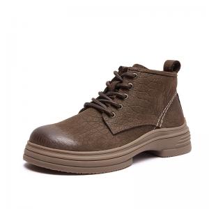 Chunky Heels Leather Classic Martin Boots