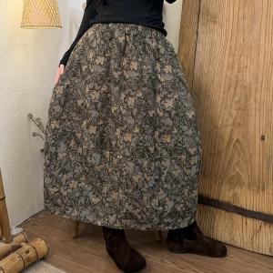 Linen Jacquard Elegant Embroidered Skirt