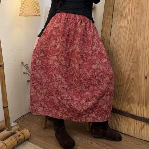 Linen Jacquard Elegant Embroidered Skirt