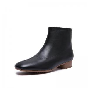 Business Elegant Chunky Heels Sheepskin Boots