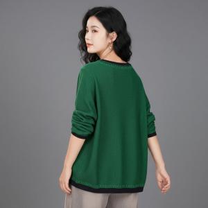 Sweetheart Neck Knitted Green Henley Shirt