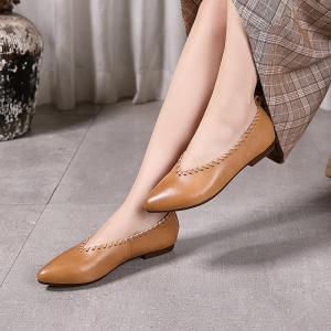 Business Casual Leather Pointed Toe Flats