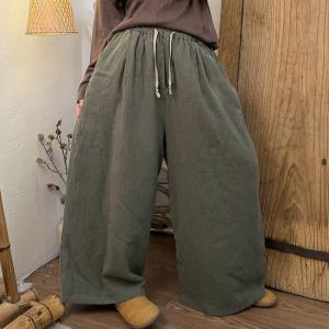 Cozy Chic Plain Linen Wide Leg Pants