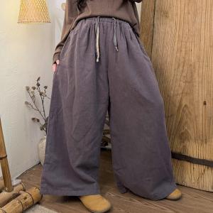 Cozy Chic Plain Linen Wide Leg Pants