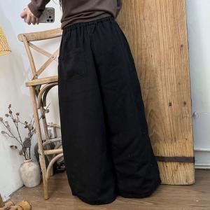 Cozy Chic Plain Linen Wide Leg Pants