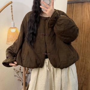 Chinese Frog Buttons Quilted Short Coat