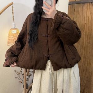 Chinese Frog Buttons Quilted Short Coat