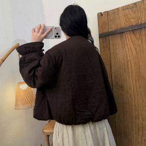 Chinese Frog Buttons Quilted Short Coat