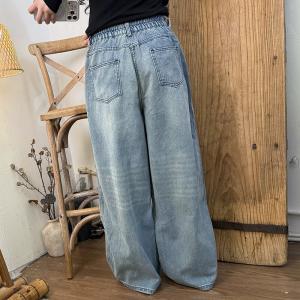 High Waist Light Wash Straight Leg Jeans