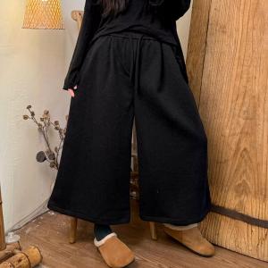 Casual Chic Fleeced Lining Cotton Sweat Pants