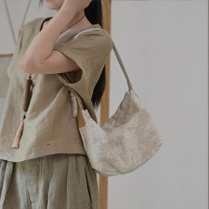 Jacquard Linen Causal Hobo Bag