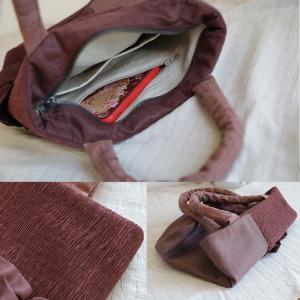 Red Contrast Pleated Applique Elegant Handbag