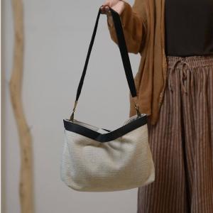 Versatile Cotton Linen Boho Handbag / Shoulder Bag