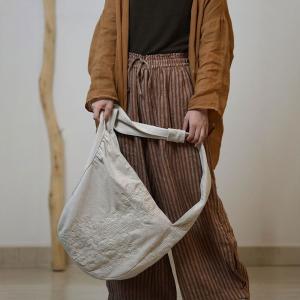 Oriental Chic Cotton Linen Embroidery Hobo Bag
