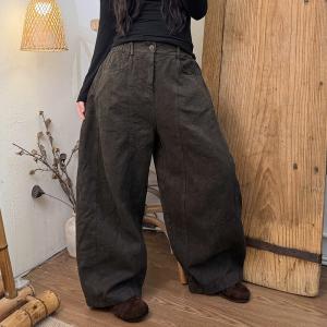 Empire Waist Jacquard Loose Jeans for Women