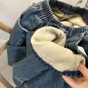 Winter Fleeced Thick Barrel Jeans