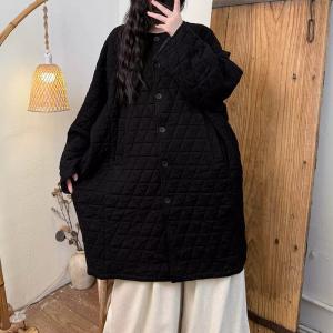 Midi Diamond-Quilted Cotton Padded Coat