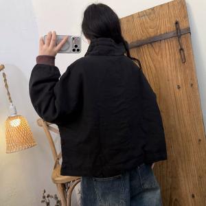 Lazy Day Tied Collar Linen Quilted Sweatshirt